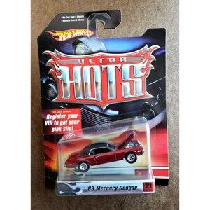 2007 Hot Wheels Ultra Hots '68 MERCURY COUGAR Red & Black 1:64 REAL RIDERS 21/36